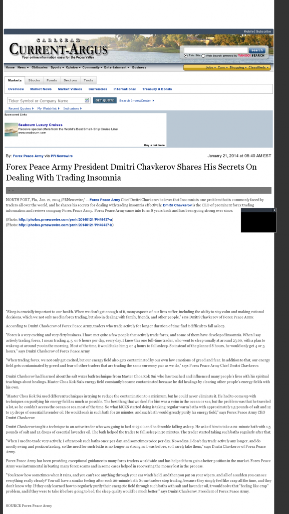 Forex Peace Army - Carlsbad Current-Argus (Carlsbad, NM)- Traders Insomnia Help Method