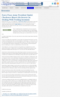 Forex Peace Army -  Outcome Magazine - Traders Insomnia Help Method