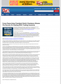 Forex Peace Army -  WCSC CBS-5 (Charleston, SC) - Traders Insomnia Help Method