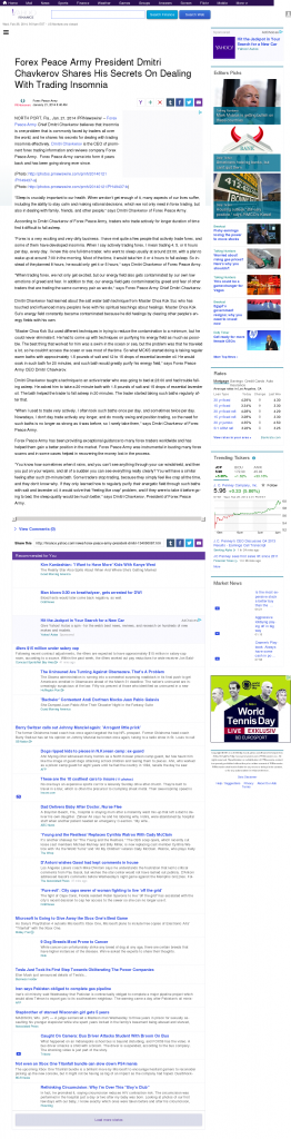 Forex Peace Army - Yahoo! Finance- Traders Insomnia Help Method